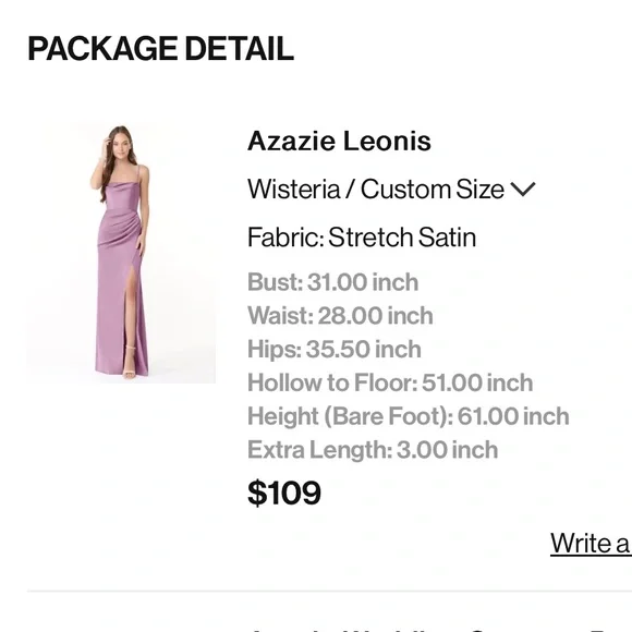 Azazie Strapless Satin Dress in Purple - Picture 6 of 7